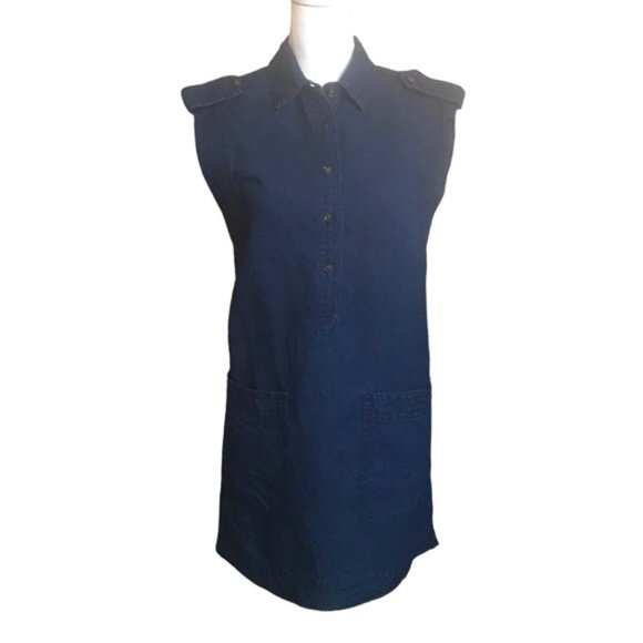 BR Navy Linen Mariner Shift Minidress - Picture 1 of 7